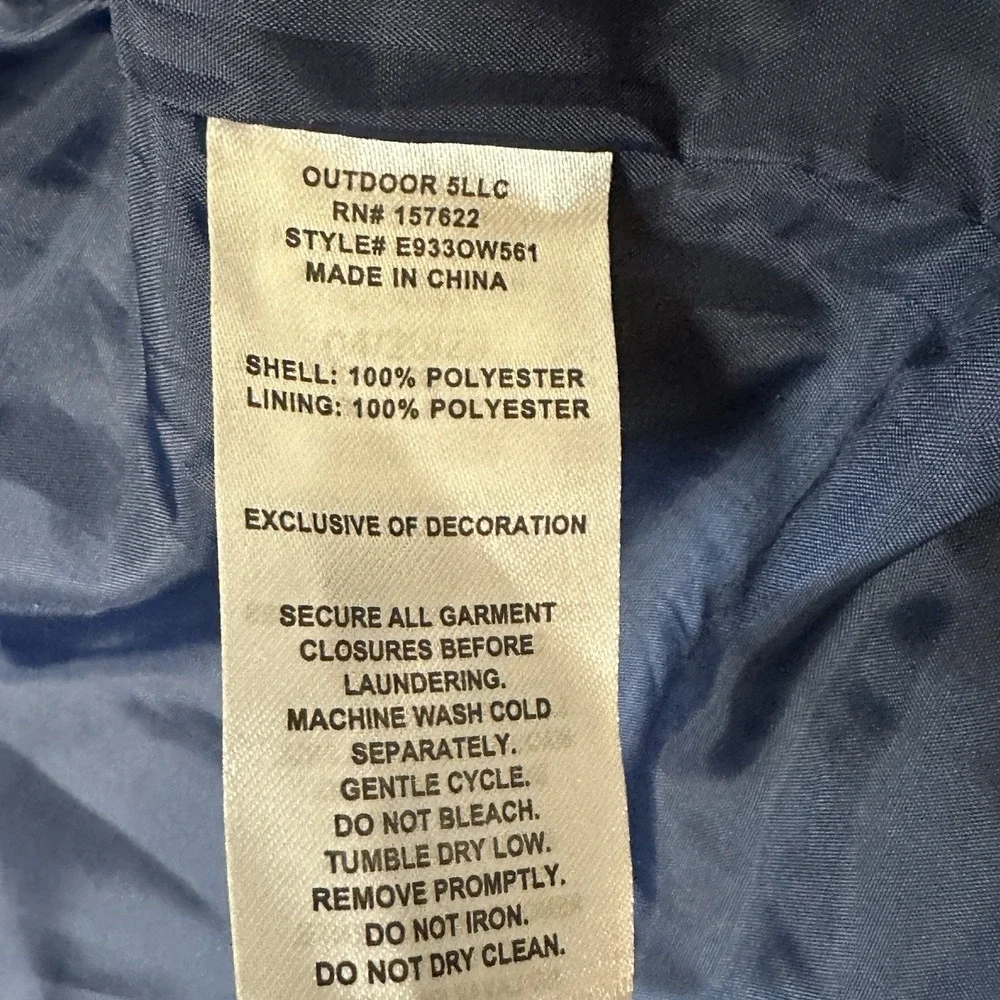 Eddie Bauer Windbreaker Jacket Kids 10/12 Blue Full Zip Pockets Hood‎